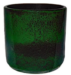 A large green cylinder