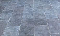 Bluestone pavers showing the beautiful shades of blue and gray in the paving stones