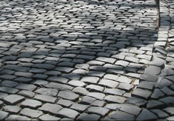 Cobblestone Driveway - gray cobblestones
